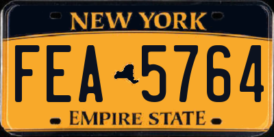 NY license plate FEA5764