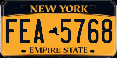 NY license plate FEA5768