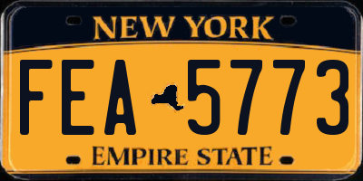NY license plate FEA5773