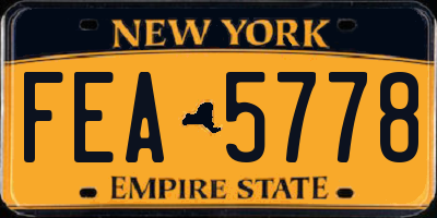 NY license plate FEA5778