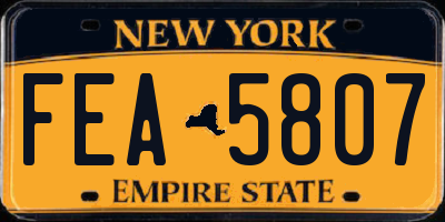 NY license plate FEA5807