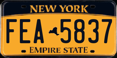 NY license plate FEA5837