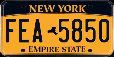 NY license plate FEA5850