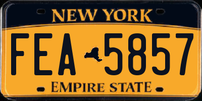 NY license plate FEA5857