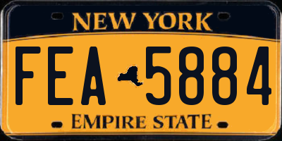 NY license plate FEA5884
