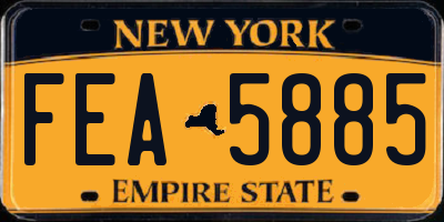 NY license plate FEA5885