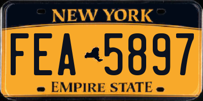 NY license plate FEA5897