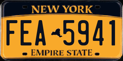 NY license plate FEA5941