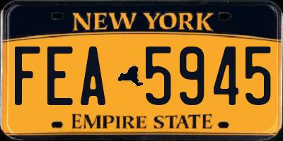 NY license plate FEA5945