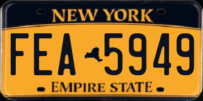NY license plate FEA5949