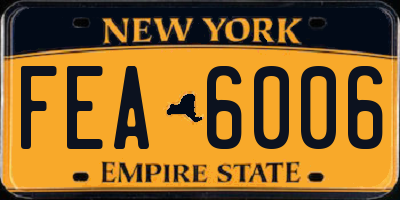 NY license plate FEA6006
