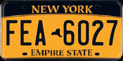 NY license plate FEA6027