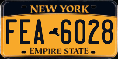 NY license plate FEA6028