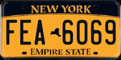 NY license plate FEA6069