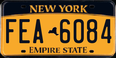 NY license plate FEA6084