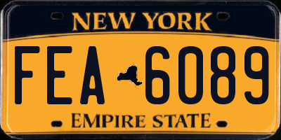 NY license plate FEA6089
