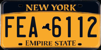 NY license plate FEA6112