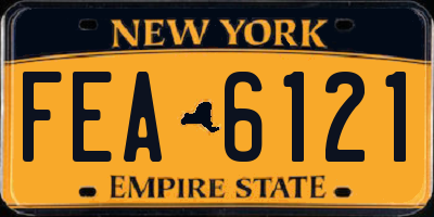 NY license plate FEA6121