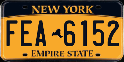 NY license plate FEA6152