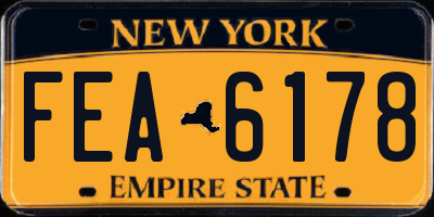 NY license plate FEA6178
