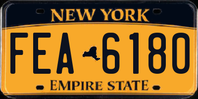 NY license plate FEA6180