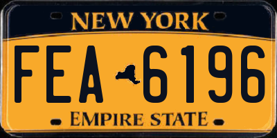 NY license plate FEA6196