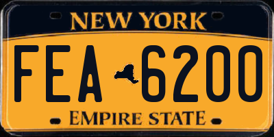 NY license plate FEA6200