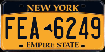 NY license plate FEA6249