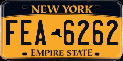 NY license plate FEA6262