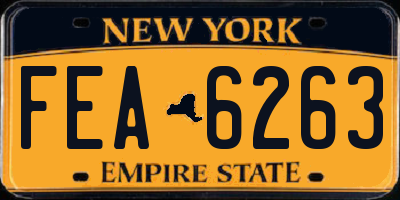 NY license plate FEA6263