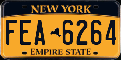 NY license plate FEA6264
