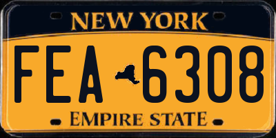NY license plate FEA6308