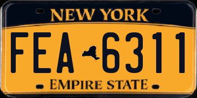 NY license plate FEA6311