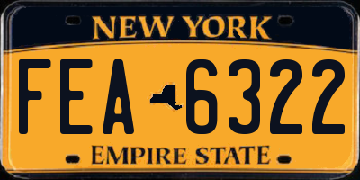 NY license plate FEA6322