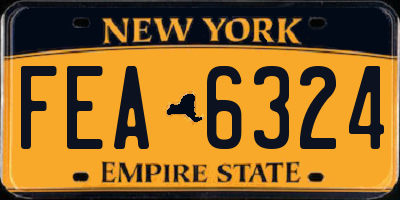 NY license plate FEA6324
