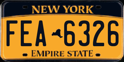 NY license plate FEA6326