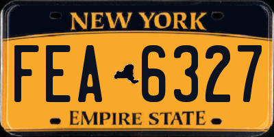 NY license plate FEA6327