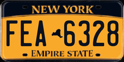 NY license plate FEA6328