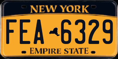 NY license plate FEA6329