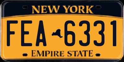 NY license plate FEA6331