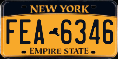 NY license plate FEA6346