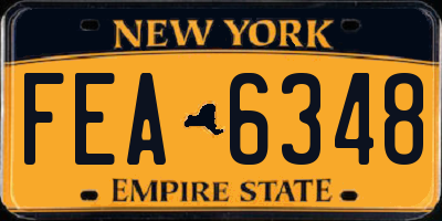 NY license plate FEA6348
