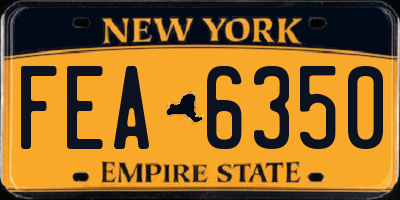 NY license plate FEA6350