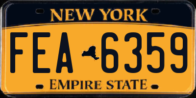 NY license plate FEA6359