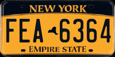 NY license plate FEA6364