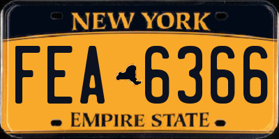 NY license plate FEA6366