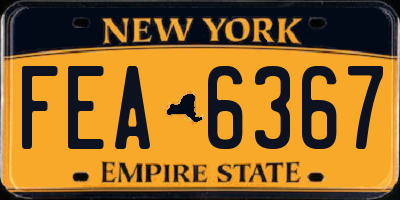 NY license plate FEA6367
