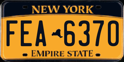NY license plate FEA6370