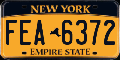 NY license plate FEA6372