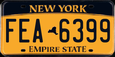 NY license plate FEA6399